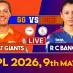 Royal Challengers Bengaluru (RCB) vs. Gujarat Giants (GG): 9th Match of WPL 2026
